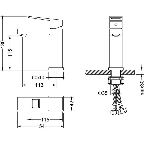 Смеситель для раковины Timo Briana 7161/03F, черный матовый - фото 4