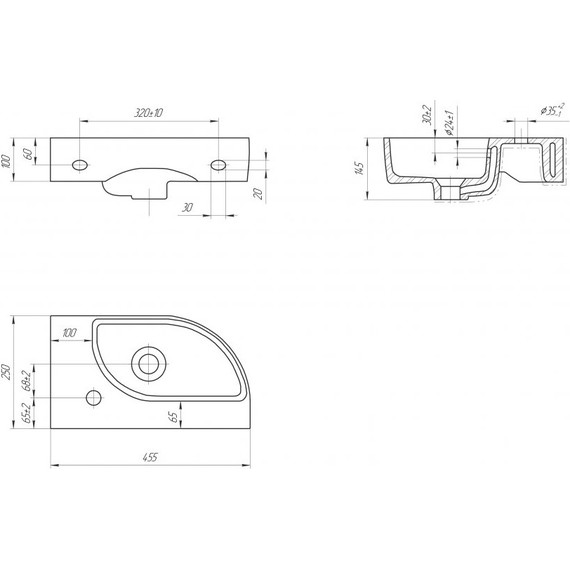 Раковина подвесная Cersanit Cameo 45 см L А63405 - фото 5