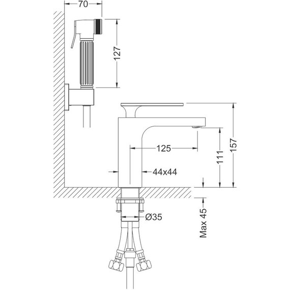 Смеситель для раковины с лейкой для биде Timo Torne 4360/03G, черный матовый - фото 7