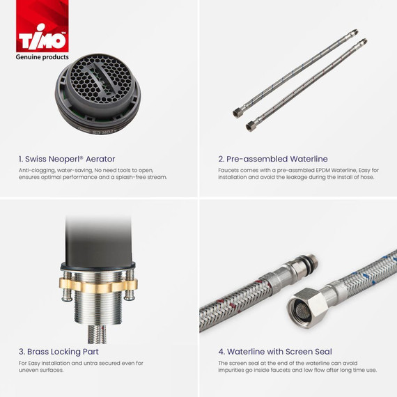 Смеситель для раковины с лейкой для биде Timo Torne 4360/03G, черный матовый - фото 6