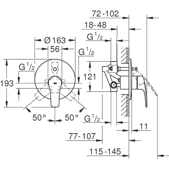 Смеситель для ванны Grohe Eurosmart 2021 33305003 - фото 4