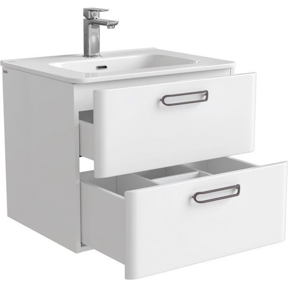 Тумба подвесная с раковиной Iddis Brick 60 см BRI60W0i95K, белый глянец - фото 7