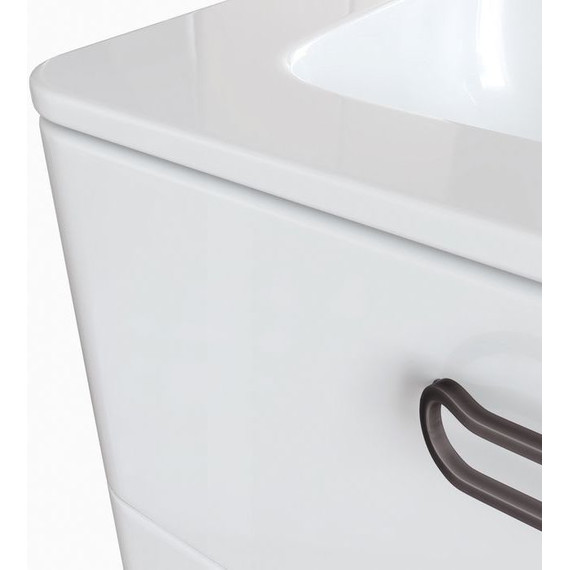 Тумба подвесная с раковиной Iddis Brick 60 см BRI60W0i95K, белый глянец - фото 5