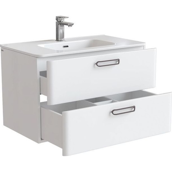 Тумба подвесная с раковиной Iddis Brick 80 см BRI80W0i95K, белый глянец - фото 7