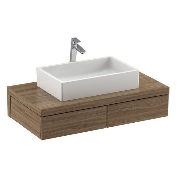 Тумба подвесная со столешницей Ravak Formy 100 см X000001036, орех - фото 