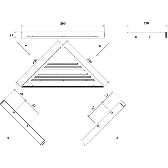 Полка угловая Ravak Slim C 29 см X07P576, чёрный - фото 5