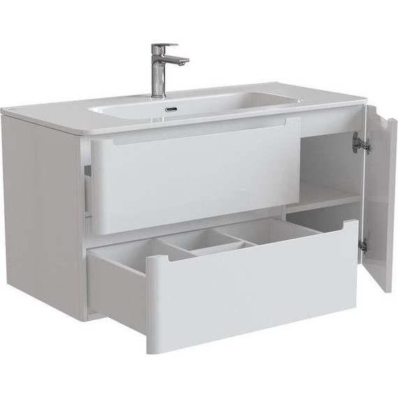 Тумба подвесная с раковиной Iddis Edifice 100 см EDI10W1i95K, белый глянец - фото 8