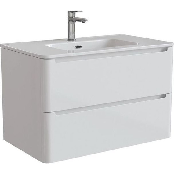 Тумба подвесная с раковиной Iddis Edifice 80 см EDI80W0i95K, белый глянец - фото 