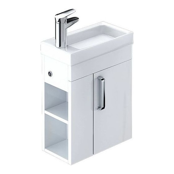 Тумба подвесная с раковиной Iddis Torr 40 см TOR40W1i95K, белый глянец - фото 