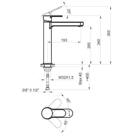 Смеситель для раковины высокий Azario Tevis AZ-15494551 - фото 2