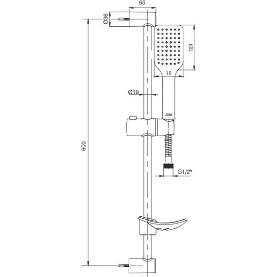 Душевой гарнитур E.C.A. Tiera 102146029C1EX, черный матовый - фото 4