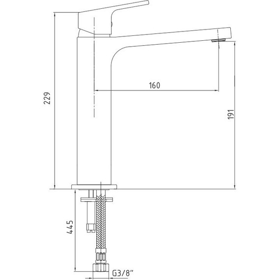 Смеситель для раковины E.C.A. Tiera 102188003C1EX, черный матовый - фото 6