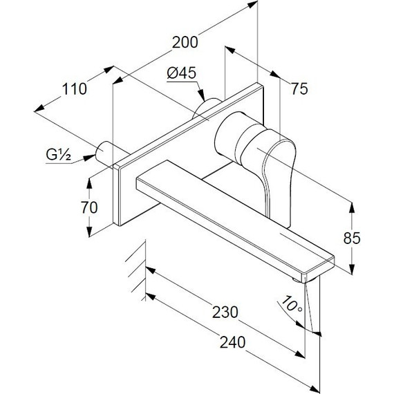 Смеситель для раковины настенный Kludi Zenta SL 230 мм 482480565 - фото 2