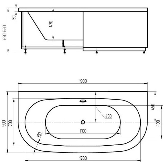 Ванна гидромассажная Aquatek Морфей 190x90 см модель 2 - фото 6