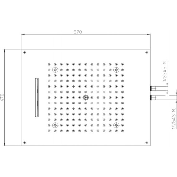 Верхний душ Bossini Dream 2 Sprays RGB Cromotherapy 570x470 мм H38905.030 - фото 8