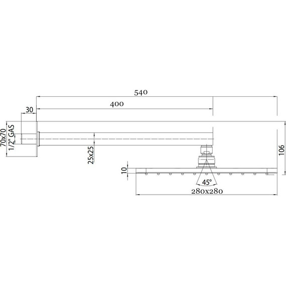 Верхний душ Bossini Cosmo 280x280 мм H69598I.030 - фото 5