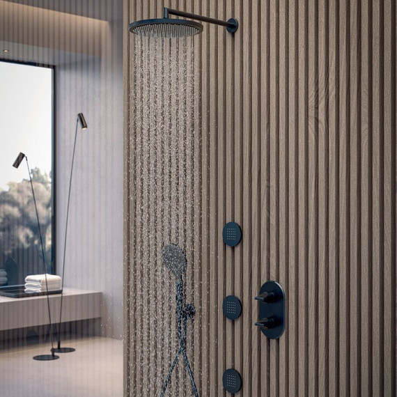 Верхний душ Bossini Apice 280x280 мм H70430I.073, черный матовый - фото 2