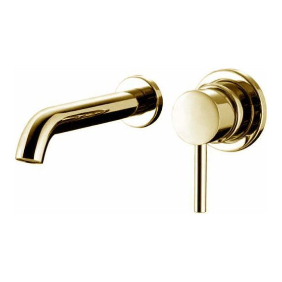Смеситель для раковины настенный Bossini Oki Z005302.021, золото - фото 