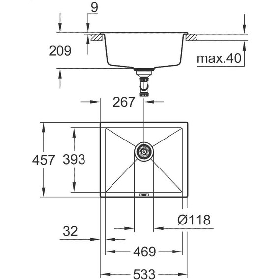 Кухонная мойка Grohe K700U 53 см 31654AP0, чёрный - фото 5