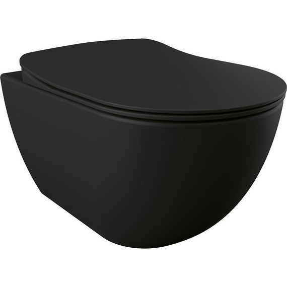 Унитаз подвесной безободковый Creavit Free FE322.H0100, черный матовый - фото 
