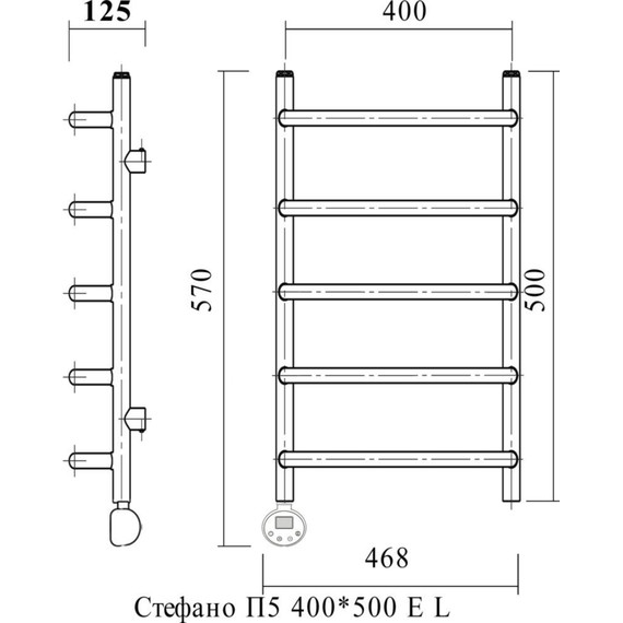Полотенцесушитель электрический Domoterm Стефано П5 400х500 мм EL - фото 4