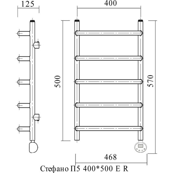 Полотенцесушитель электрический Domoterm Стефано П5 400х500 мм ER - фото 3
