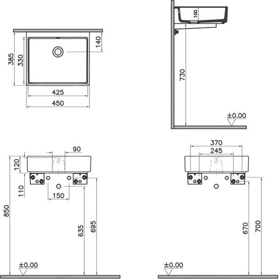 Раковина-чаша Vitra ArchiPlan 45 см 7403B003-0012 - фото 2