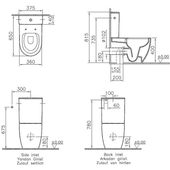 Унитаз-компакт Vitra Sento Rim-ex 9830B003-7203, с крышкой микролифт - фото 5