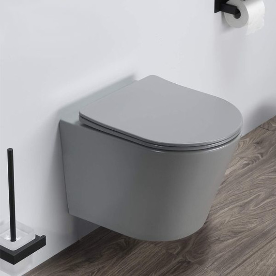 Унитаз подвесной безободковый Comforty 105MH с крышкой микролифт, серый матовый, Цвет производителя: серый - фото 
