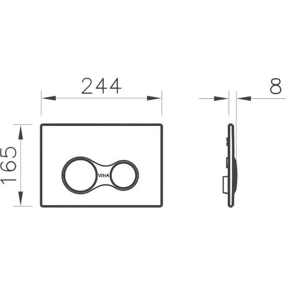 Кнопка смыва Vitra Sirius 740-0486, хром матовый - фото 2