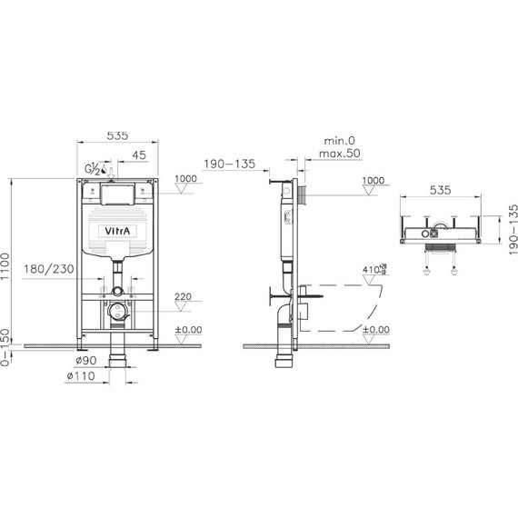 Смывной бачок скрытого монтажа Vitra V12 762-1740-01 - фото 2