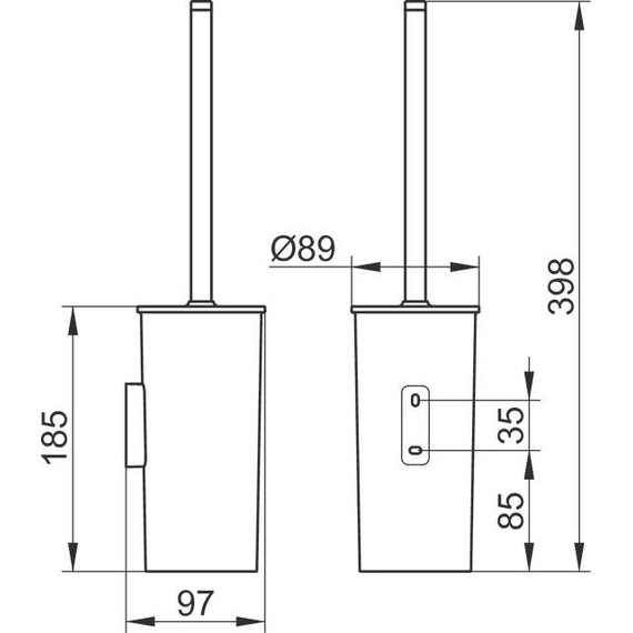 Ёршик для унитаза Keuco Moll 12764010101, цвет антрацит - фото 2