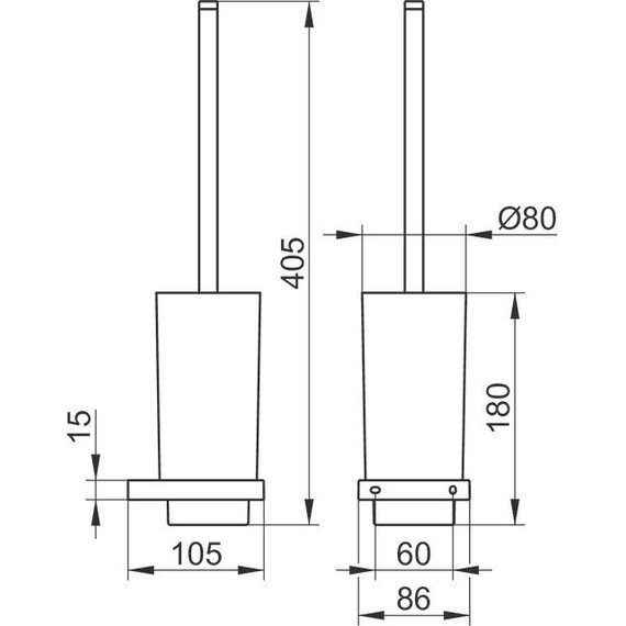 Ёршик для унитаза Keuco Edition 11 11164139000, цвет хром чёрный - фото 7