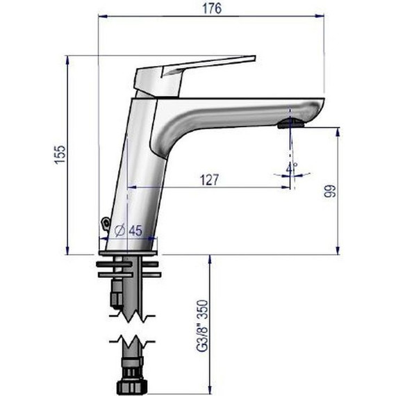 Смеситель для раковины AQG Beta 01BET100CR - фото 2