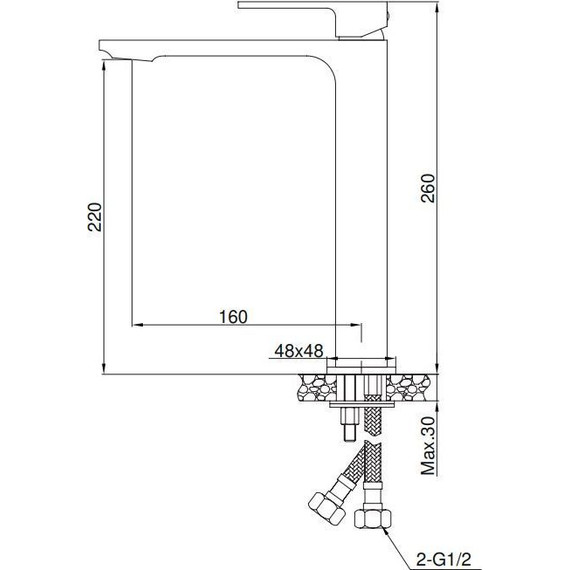 Смеситель для раковины высокий AQG Bold 01BOL120CR - фото 4