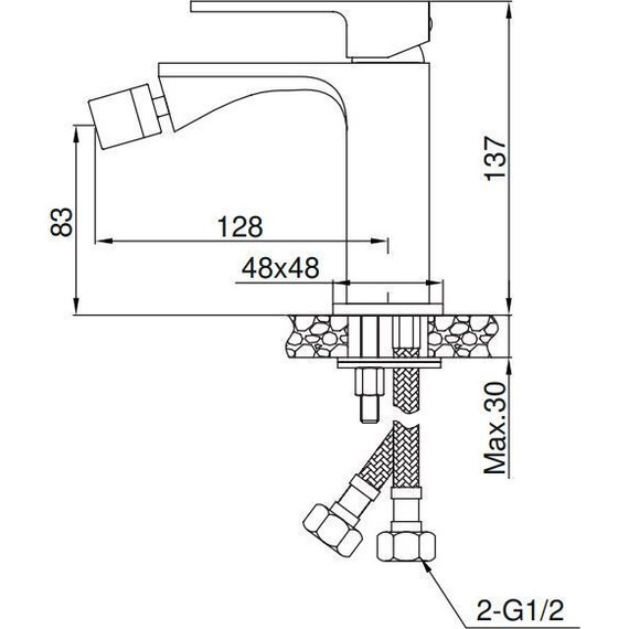 Смеситель для биде AQG Bold 01BOL200NG, черный матовый - фото 5