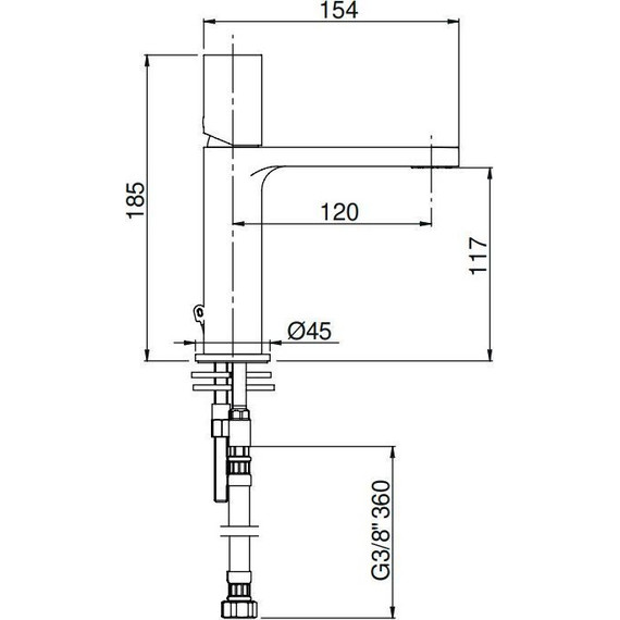 Смеситель для раковины AQG Tube 01TUB100CR - фото 2