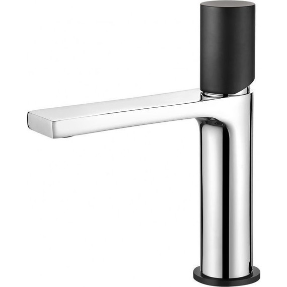 Смеситель для раковины AQG Tube 01TUB100NC, хром/черный матовый - фото 
