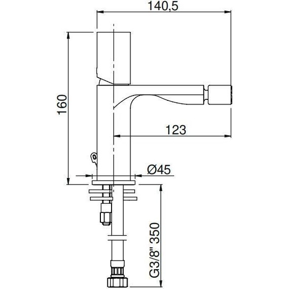Смеситель для биде AQG Tube 01TUB200CR - фото 2