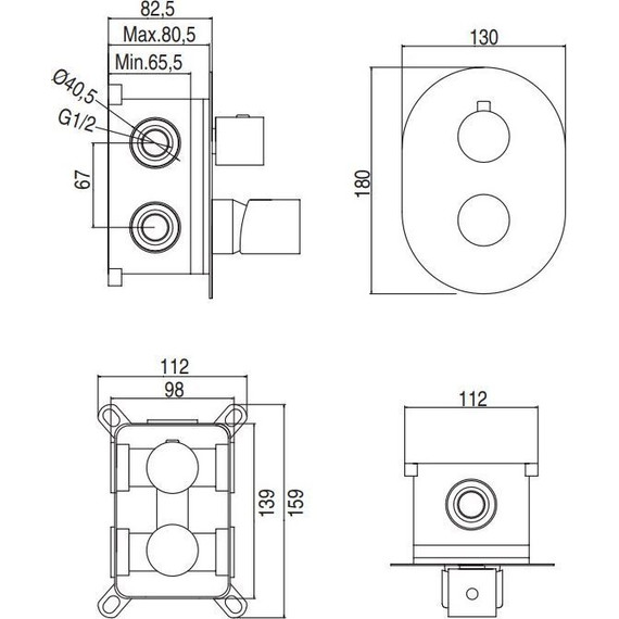 Смеситель для ванны AQG Tube 01TUB351NG, черный матовый - фото 2