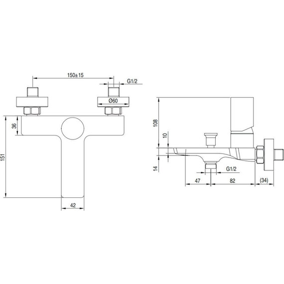 Смеситель для ванны AQG Tube 01TUB400NG, черный матовый - фото 3