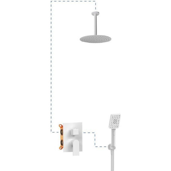 Душевая система для душа AQG Alpha EC218 19ALPEC21803, белый матовый - фото 