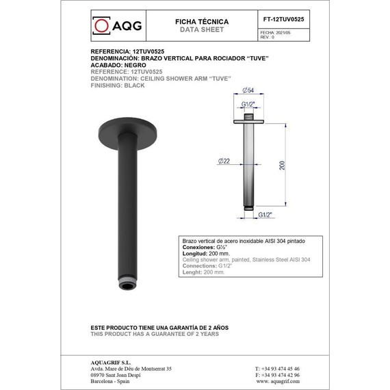 Душевая система для душа AQG Alpha EC218 19ALPEC21805, черный матовый - фото 4