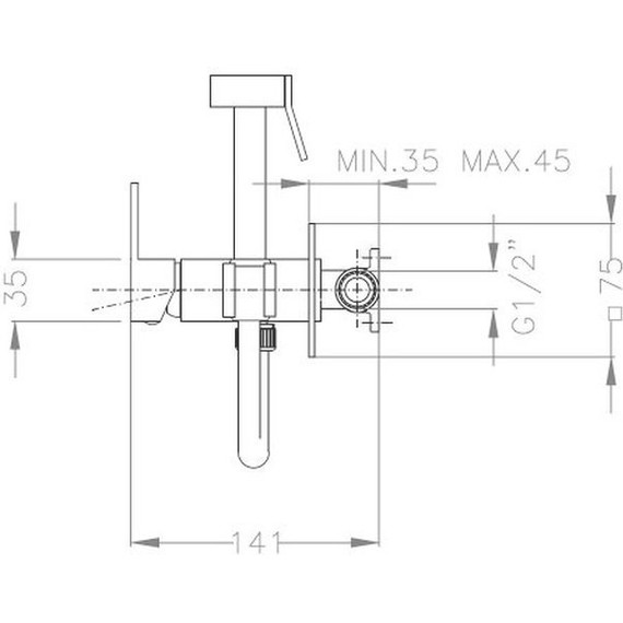 Набор для гигиенического душа AQG Ares 34ARE0010120 - фото 2