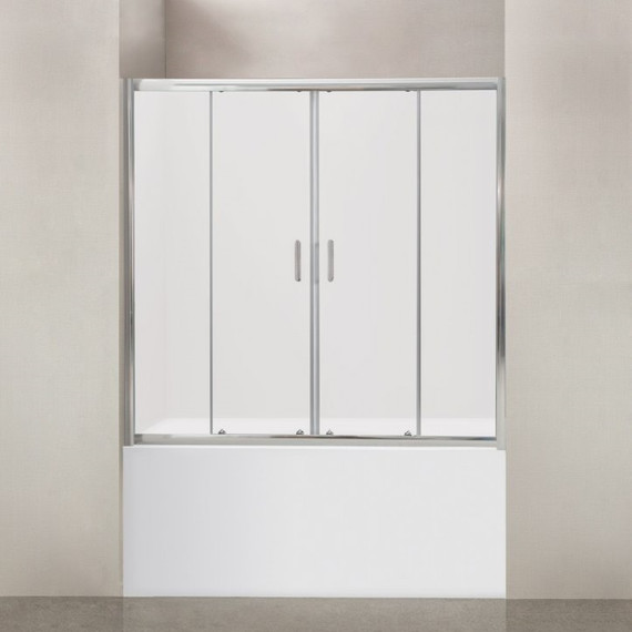 Шторка для ванны BelBagno 150 см UNO-VF-2-150/145-M-Cr, хром/матовое - фото 