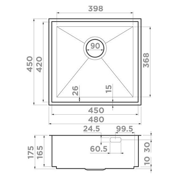 Кухонная мойка Omoikiri Kasen 48-26 INT LG (4997057) 1,2 мм, светлое золото, Цвет производителя: светлое золото - фото 2