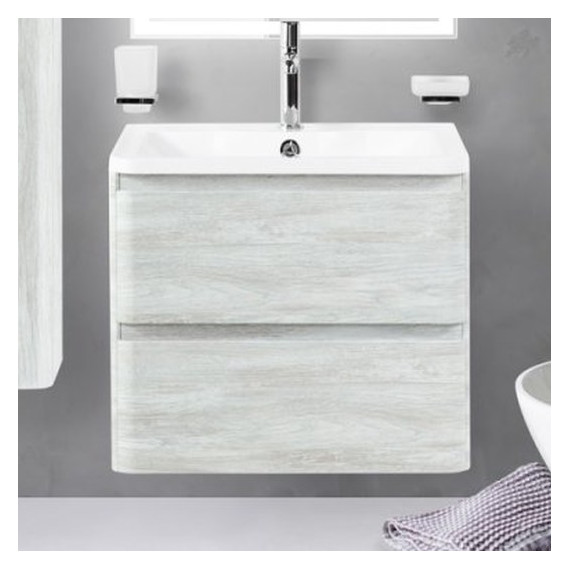 Тумба подвесная с раковиной BelBagno ALBANO-700-2C-SO-RVB 70 см, Rovere Vintage Bianco, Цвет фасада: Rovere Vintage Bianco - фото 