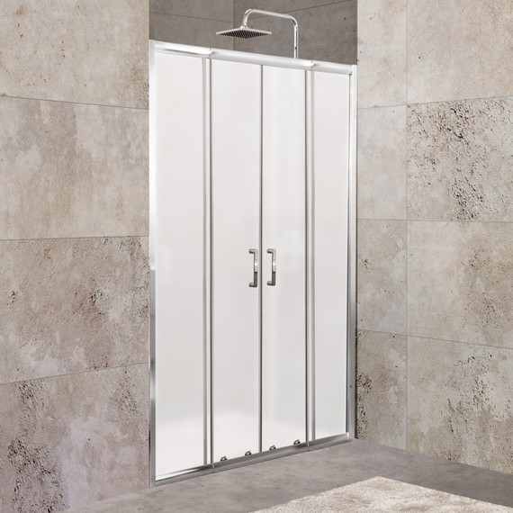 Душевая дверь BelBagno 170-200 см UNIQUE-BF-2-170/200-M-Cr, хром/матовое - фото 