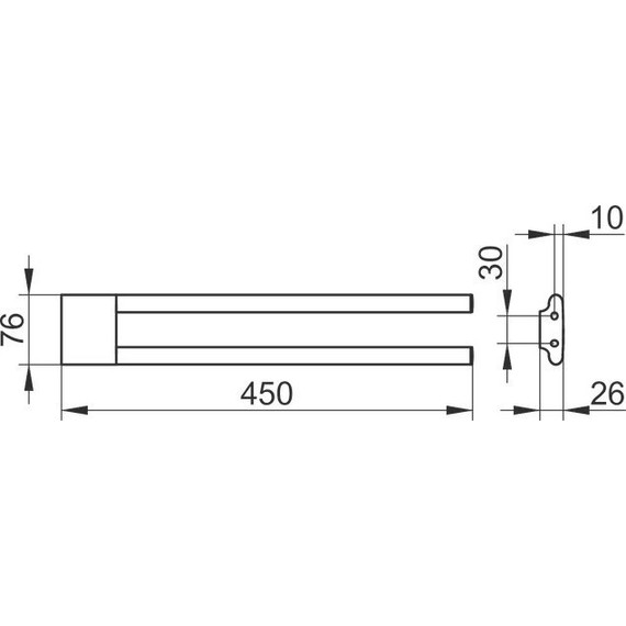Полотенцедержатель Keuco Edition 11 11518130000, цвет хром чёрный - фото 2