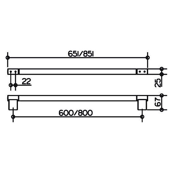 Полотенцедержатель Keuco Plan 85 см 14901370800, цвет чёрный матовый - фото 12